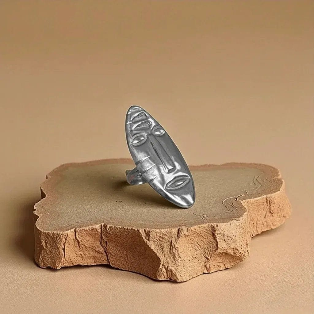 Gold-plated brass sculptural statement ring adjustable bold