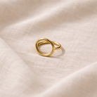 Brass open-circle chunky ring bold sculptural design
