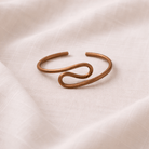 Gold-plated brass curved bracelet adjustable handcrafted