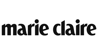 Black 'marie claire' logo on a white background