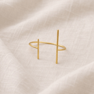 Gold-plated brass vertical line stacking beaded bracelet adjustable